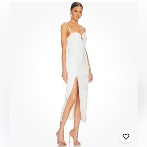 Elliatt Judith Sequin Fringe Dress with High Slit